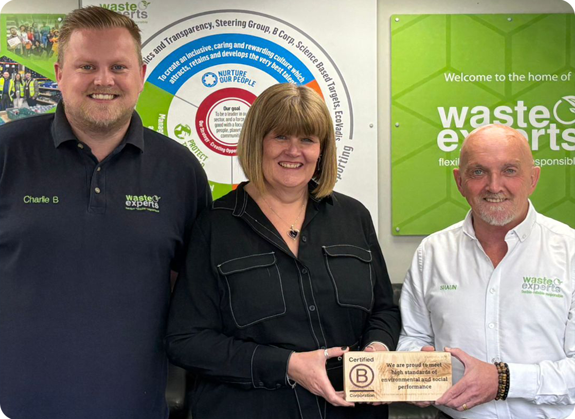 Senior leadership team holding B Corp certification Senior leadership team holding B Corp certification